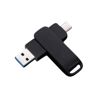 UFD - 2 128GB 360° Rotating Dual USB - A & Type - C Flash Drive - For Phones, PCs, Smart TVs, and More - ROODTUO