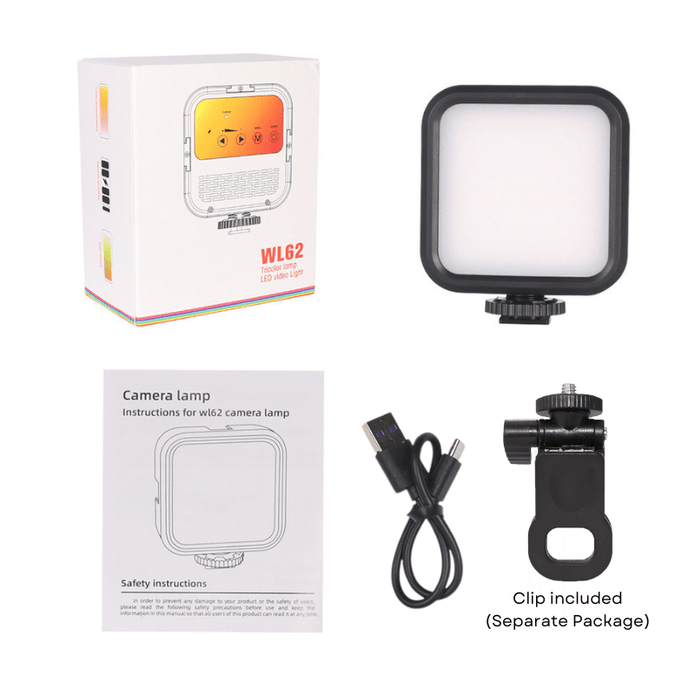 WL62 Mini Portable Pocket Light - Mobile Phone Fill Light with 3 Color Temperatures & Adjustable 3000k - 6000k - ROODTUO