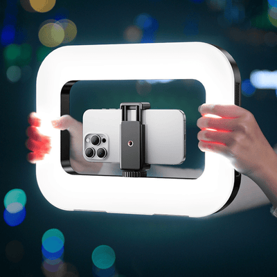 ZGRL - 02 Stepless Adjustment LED Square Ring Light with Foldable Stand and Bluetooth Remote - ROODTUO