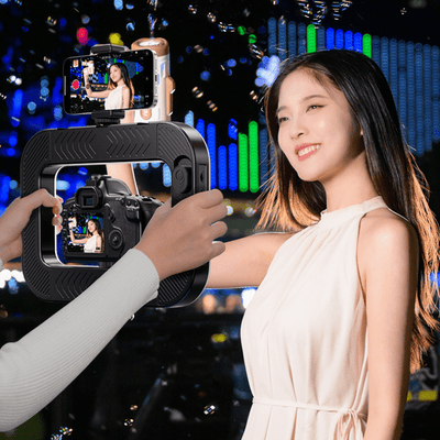 ZGRL - 02 Stepless Adjustment LED Square Ring Light with Foldable Stand and Bluetooth Remote - ROODTUO